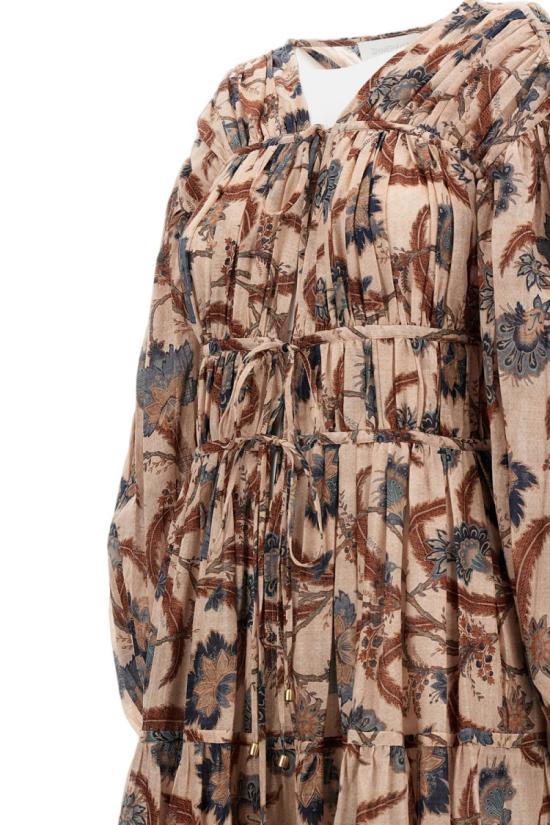 25FW 짐머만 롱 원피스 4208DSS253BLUINDFLO Brown - ZIMMERMANN