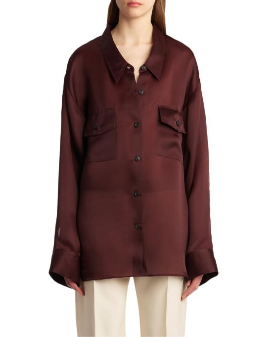 25FW 케이트 블라우스 24043002599 Burgundy - KHAITE