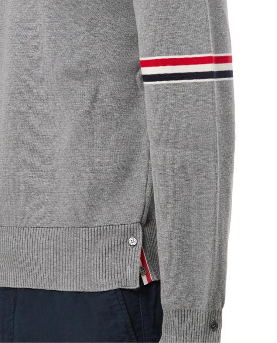  톰브라운 자카드 RWB 암밴드 니트 MKA326AY3001055 Grey - THOM BROWNE