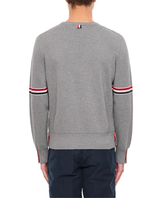  톰브라운 자카드 RWB 암밴드 니트 MKA326AY3001055 Grey - THOM BROWNE