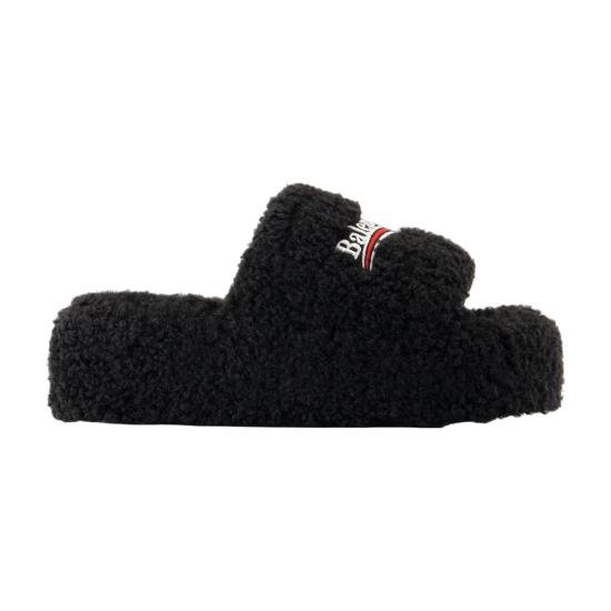 26FW 발렌시아가 퍼리 플랫폼 슬라이더 762826 W14C2 1096 multicolor