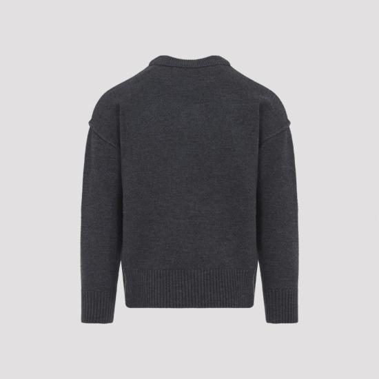 26FW 아미 빅 하트 울 크루넥 스웨터 UKS838 018 084 GRIS CHINE ROUGE - AMI