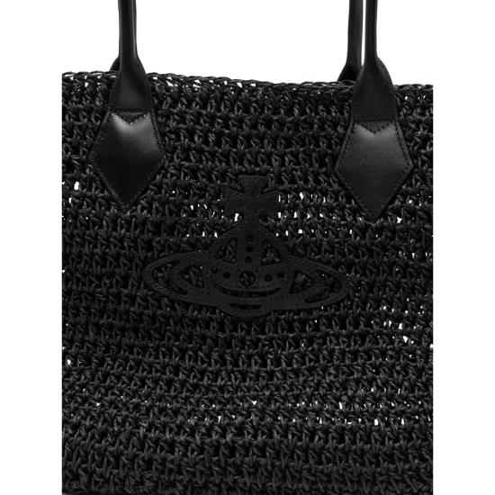26SS 비비안웨스트우드 사피아노 미디엄 탑핸들 토트백 4D03000DU W01GT N401 BLACK - VIVIENNE WESTWOOD