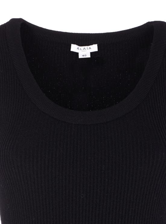 26SS 알라이아 바디수트 티셔츠 AA9B0353K017A 995 Black - ALAIA