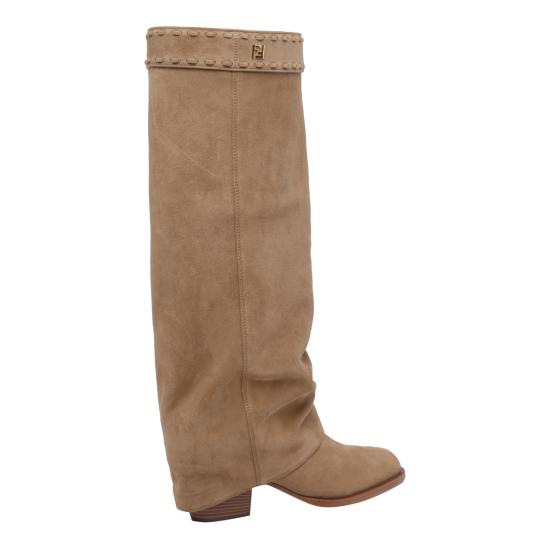 26SS 펜디 미네르바 스웨이드 하이힐 부츠 8W8566 QK9F1VD1 Beige - FENDI