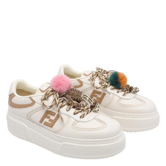 26SS 펜디 매치 소프트 레더 로우탑 스니커즈 8E8721 AY9NF1TO4 White - FENDI