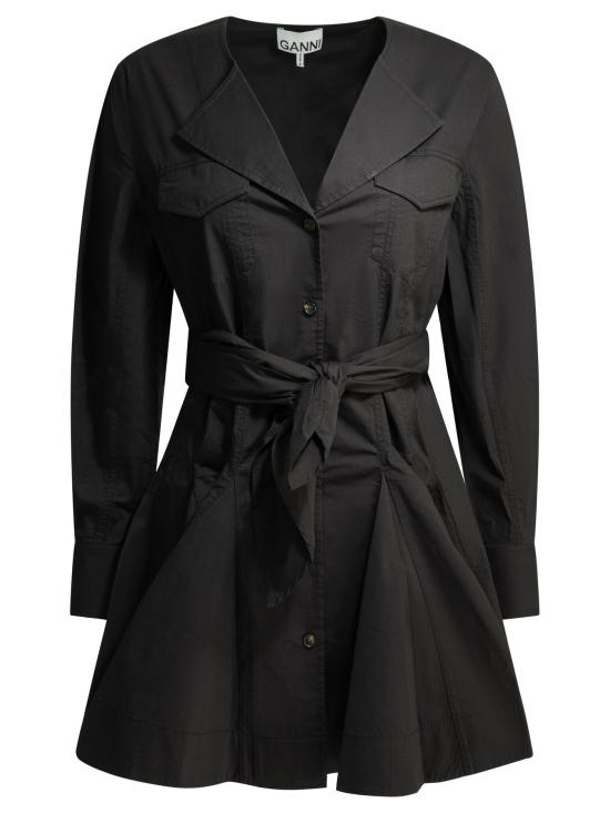 26SS 가니 미디 원피스 A1030479 099 BLACK DOM
