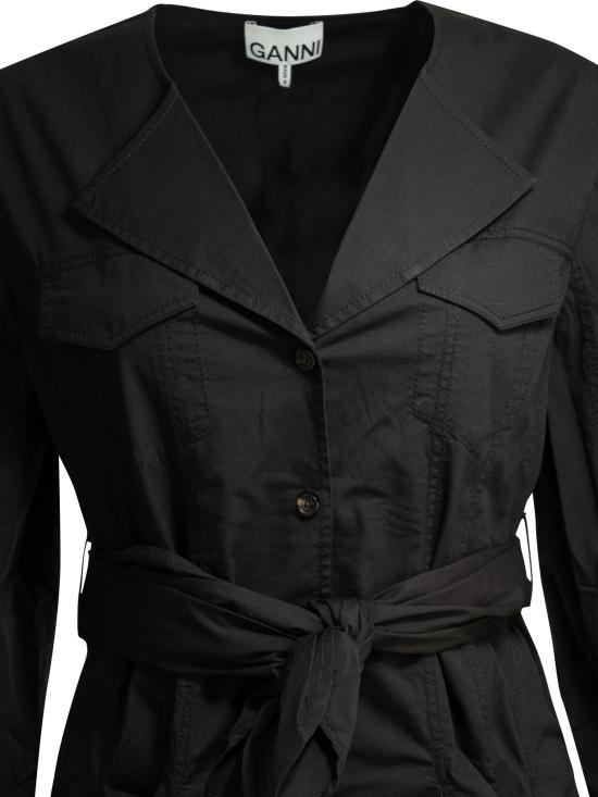 26SS 가니 미디 원피스 A1030479 099 BLACK DOM - GANNI