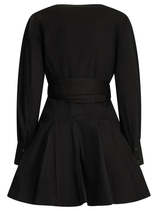 26SS 가니 미디 원피스 A1030479 099 BLACK DOM - GANNI