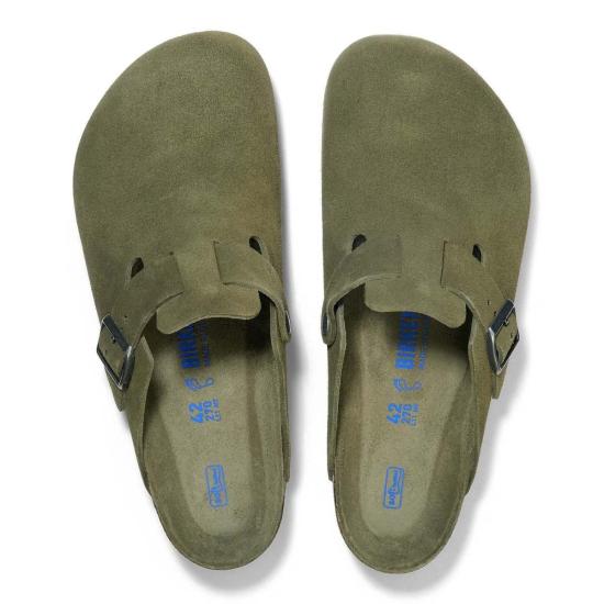  버켄스탁 뮬/슬리퍼 보스턴 스웨이드 가죽 클로그 타임 톤 - BIRKENSTOCK