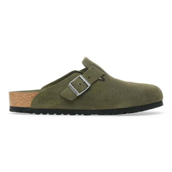  버켄스탁 뮬/슬리퍼 보스턴 스웨이드 가죽 클로그 타임 톤 - BIRKENSTOCK