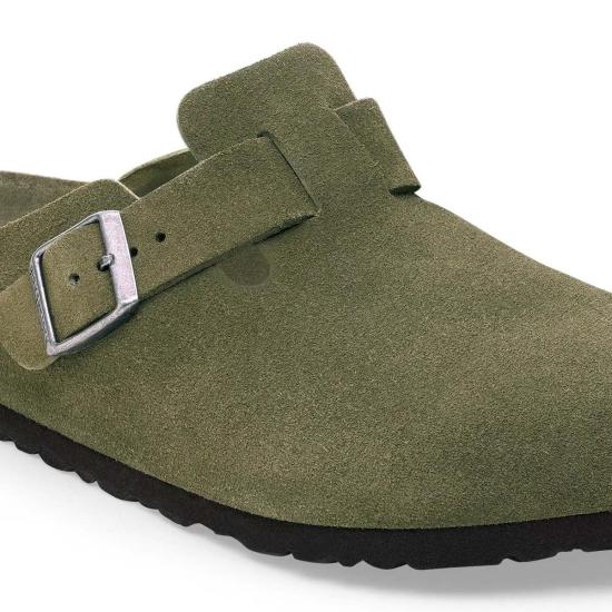  버켄스탁 뮬/슬리퍼 보스턴 스웨이드 가죽 클로그 타임 톤 - BIRKENSTOCK