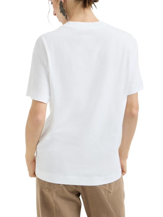 26SS 브루넬로 쿠치넬리 샤이니 탭 코튼 저지 티셔츠 M0T81EC710C6159 White - BRUNELLO CUCINELLI
