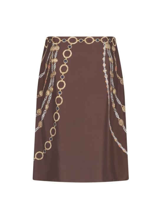 26SS 베르사체 미디 스커트 1024690 1A179525N940 Brown - VERSACE