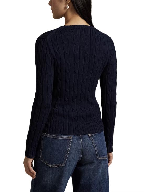 26SS 폴로 랄프로렌 포니 로고 피마코튼 케이블 니트 스웨터 211971869008 Black - POLO RALPH LAUREN