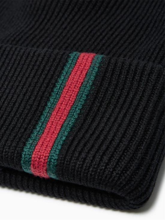  구찌 웹 디테일 울 비니 834192 4G200 Black - GUCCI