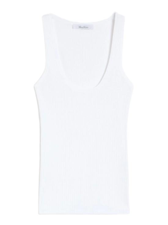 26SS 막스마라 기로 비스코스 탱크 탑 2611361032600001 White