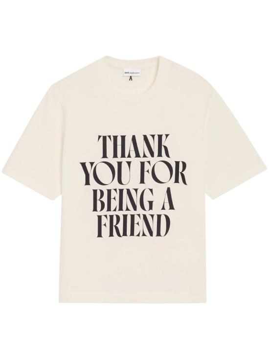 26SS 아미 코튼 시그니쳐 프린트 티셔츠 UTS384 726136 Neutrals