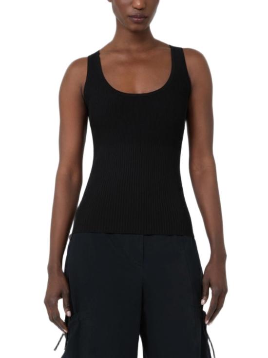 26SS 막스마라 기로 비스코스 탱크 탑 2611361032600009 Black - MAX MARA