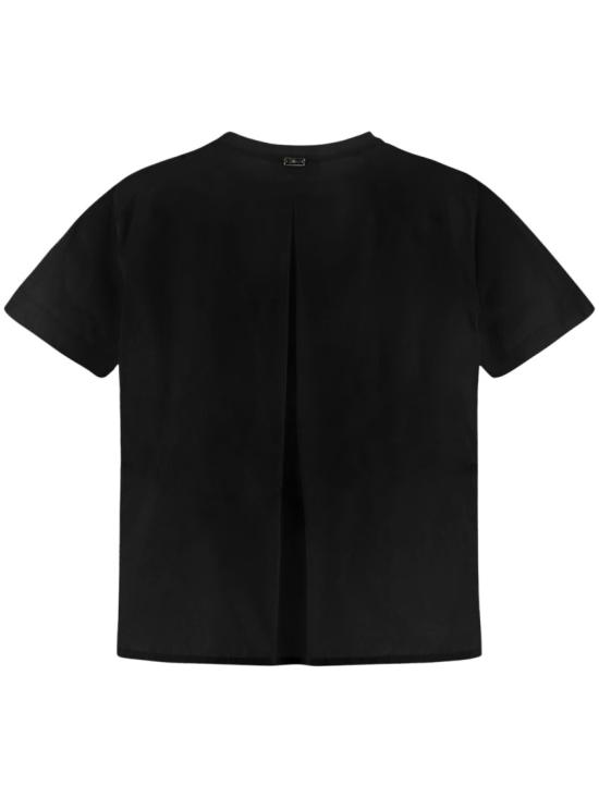 26SS 에르노 시크 코튼 저지 & 뉴 테크노 태피터 티셔츠 JG000224D520069300 Black - HERNO