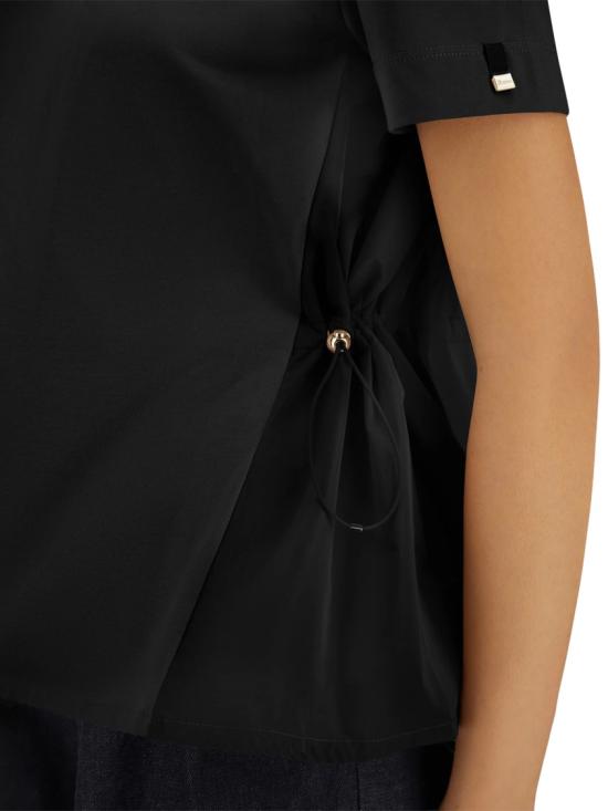 26SS 에르노 시크 코튼 저지 & 뉴 테크노 태피터 티셔츠 JG000224D520069300 Black - HERNO