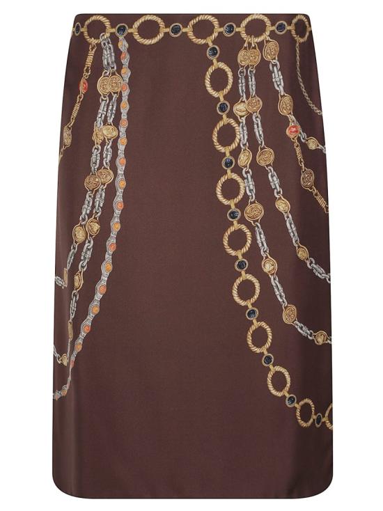 26SS 베르사체 미디 스커트 10246901A179525N940 Brown