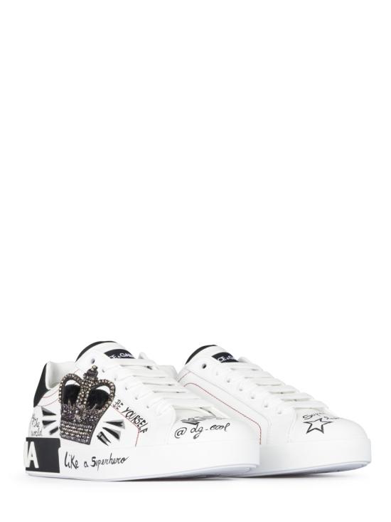 26SS 돌체앤가바나 포르토피노 카프스킨 스니커즈 CS1760A9AG189697 White - DOLCE & GABBANA