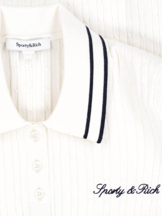 26SS 스포티앤리치 폴로 티셔츠 TO06875326WH63ECRU DARK NAVY DARK NAVY White - SPORTY & RICH