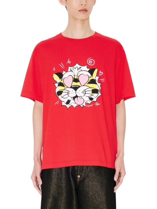 26SS 겐조 Wild Tiger 오버사이즈 티셔츠 FG55TS4034SG22 Red