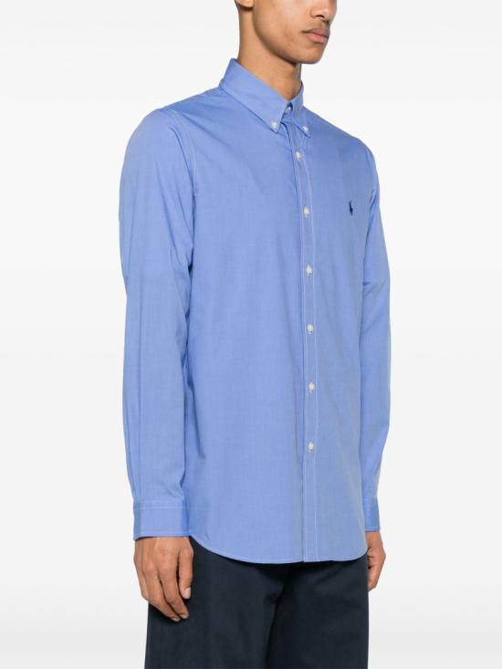  폴로 랄프로렌 커스텀 핏 코튼 포플린 포니 로고 셔츠 710 928255 Blue - POLO RALPH LAUREN