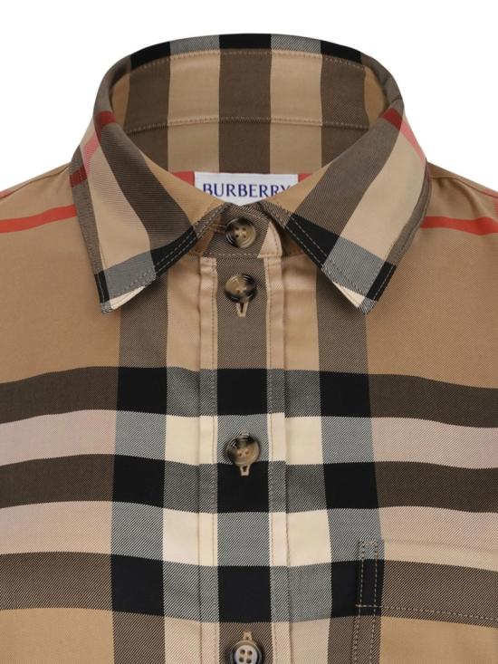  버버리 슬림핏 체크 코튼 셔츠 8111856 Brown - BURBERRY