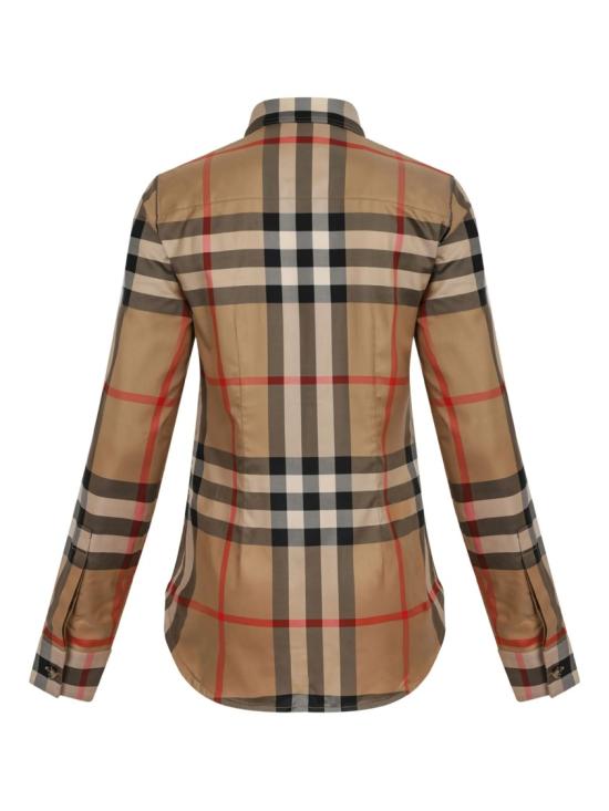  버버리 슬림핏 체크 코튼 셔츠 8111856 Brown - BURBERRY