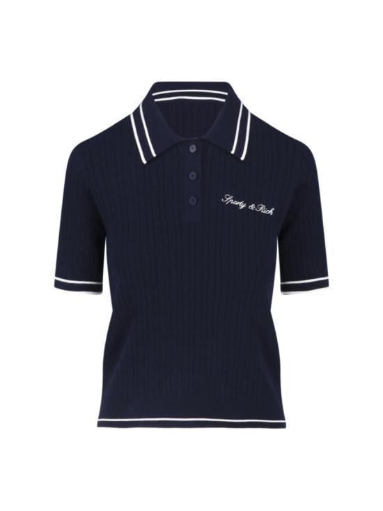 26SS 스포티앤리치 폴로 티셔츠 TO06875326BL107DARK NAVY WHITE WHITE Blue