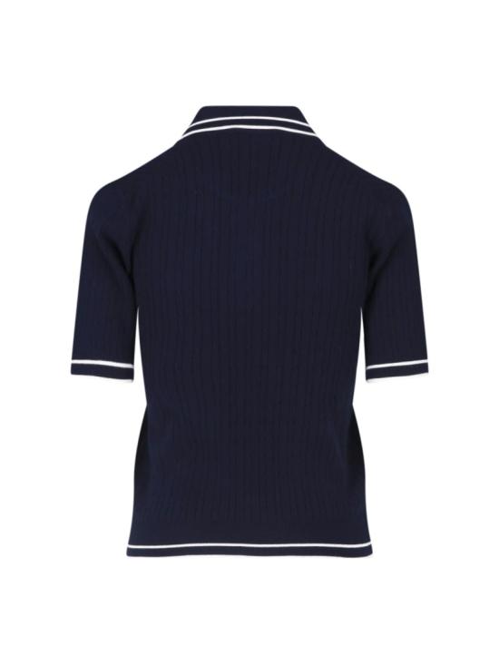 26SS 스포티앤리치 폴로 티셔츠 TO06875326BL107DARK NAVY WHITE WHITE Blue - SPORTY & RICH
