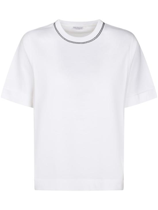 26SS 브루넬로 쿠치넬리 반팔 티셔츠 M0T81BZ100C6159 White