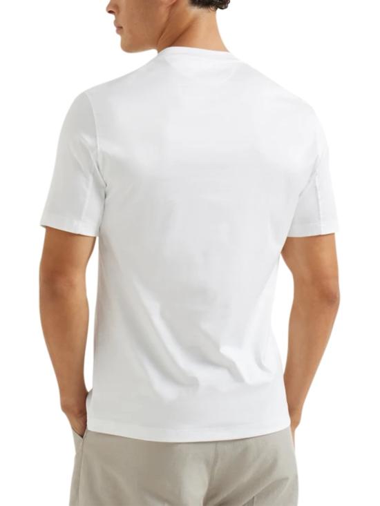 26SS 브루넬로 쿠치넬리 크루넥 프린트 코튼 저지 티셔츠 M0B138520CFC06 White - BRUNELLO CUCINELLI