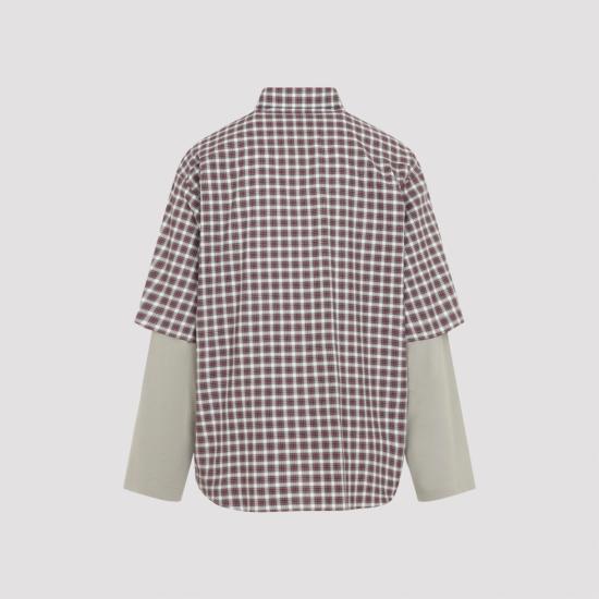 26SS 발렌시아가 긴팔 셔츠 866543 TUM17 6011 RED NAVY DOM - BALENCIAGA