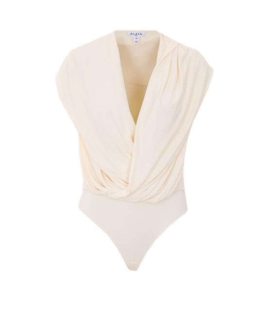 26SS 알라이아 바디수트 티셔츠 AA9B0426J090C 160 White
