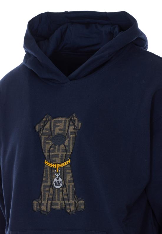 26SS 펜디 후드 티셔츠 FY1143 AW0QF0QG0 Blue - FENDI