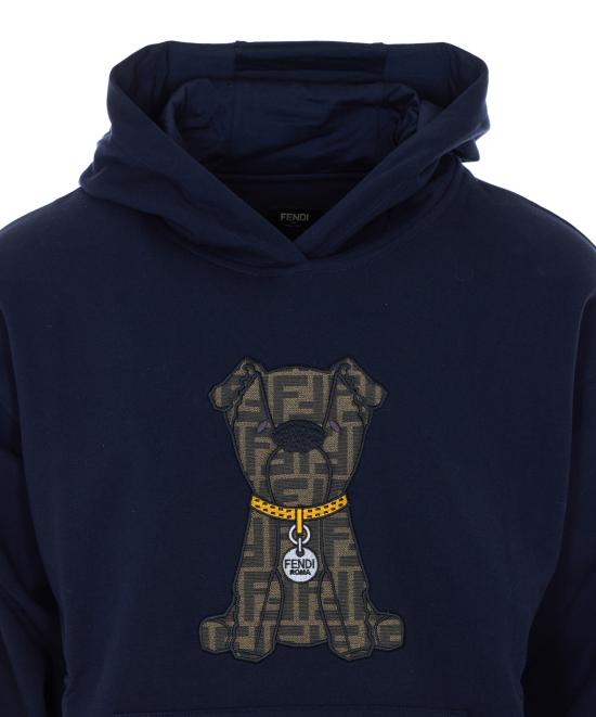 26SS 펜디 후드 티셔츠 FY1143 AW0QF0QG0 Blue - FENDI