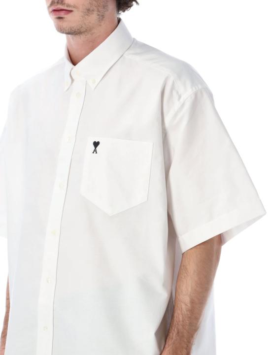 26SS 아미 코튼 박시 자수 아미 드 하트 HSH823CO0031168 White - AMI