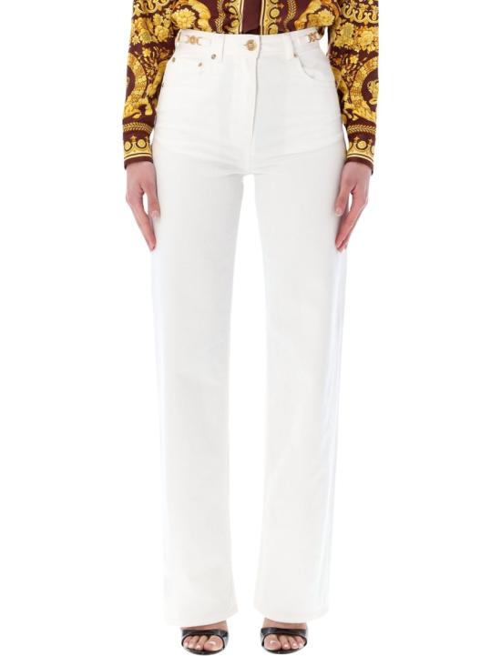 26SS 베르사체 스트레이트 팬츠 10137451A085701D110 White