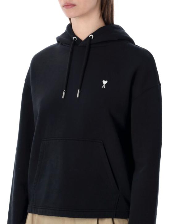 26SS 아미 ADC 콘트라스트 하트 후드 티셔츠 FSW767730045 Black - AMI