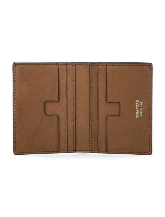 26SS 톰포드 누벅 T 라인 폴딩 카드 홀더 Y0279LCL504SEBU Brown - TOMFORD