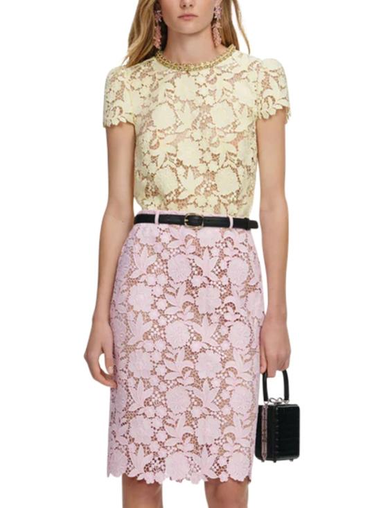 26SS 셀프 포트레이트 미디 스커트 SS26 182MSKP Pink