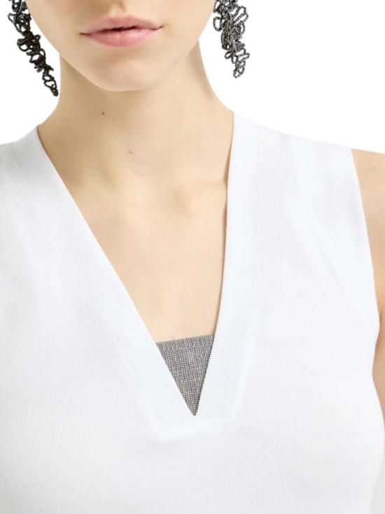 26SS 브루넬로 쿠치넬리 민소매 티셔츠 M0TC8EL672C159 White - BRUNELLO CUCINELLI