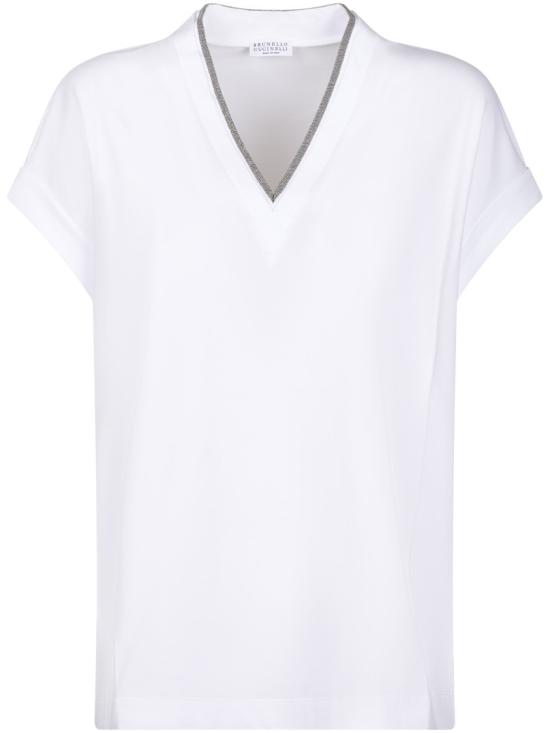 26SS 브루넬로 쿠치넬리 반팔 티셔츠 M0T18BD222C159 White