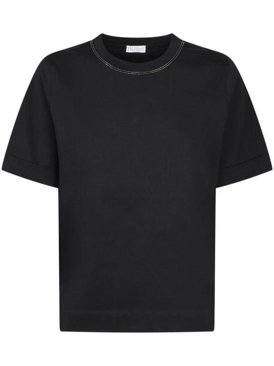 26SS 브루넬로 쿠치넬리 반팔 티셔츠 M0T81BZ100C101 Black