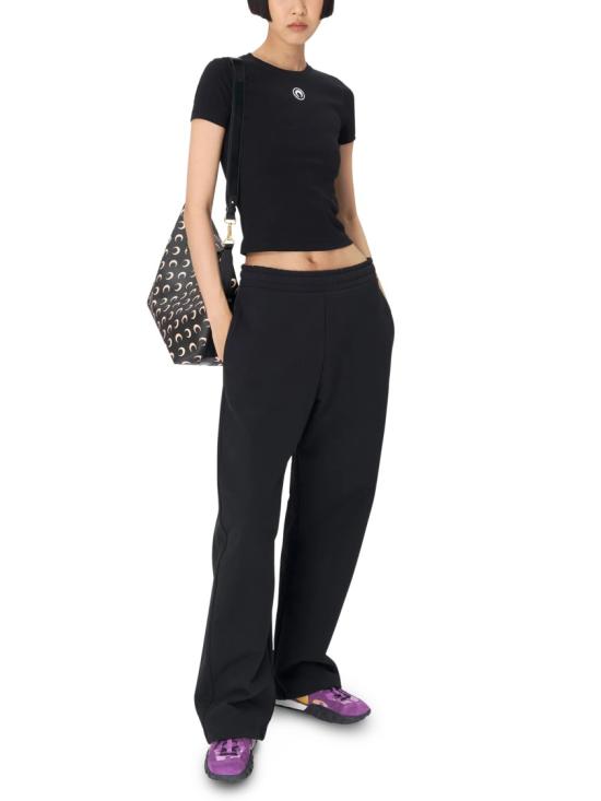 26SS 마린세르 문 로고 저지 베이비핏 티셔츠 WTT012ACJER0008BK99 Black - MARINE SERRE