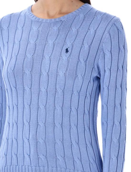 26SS 폴로 랄프로렌 포니 로고 피마코튼 케이블 니트 스웨터 211971869009 Blue - POLO RALPH LAUREN